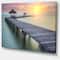 Designart - Wooden Sea Bridge and Sunset - Seashore Photo Canvas Print